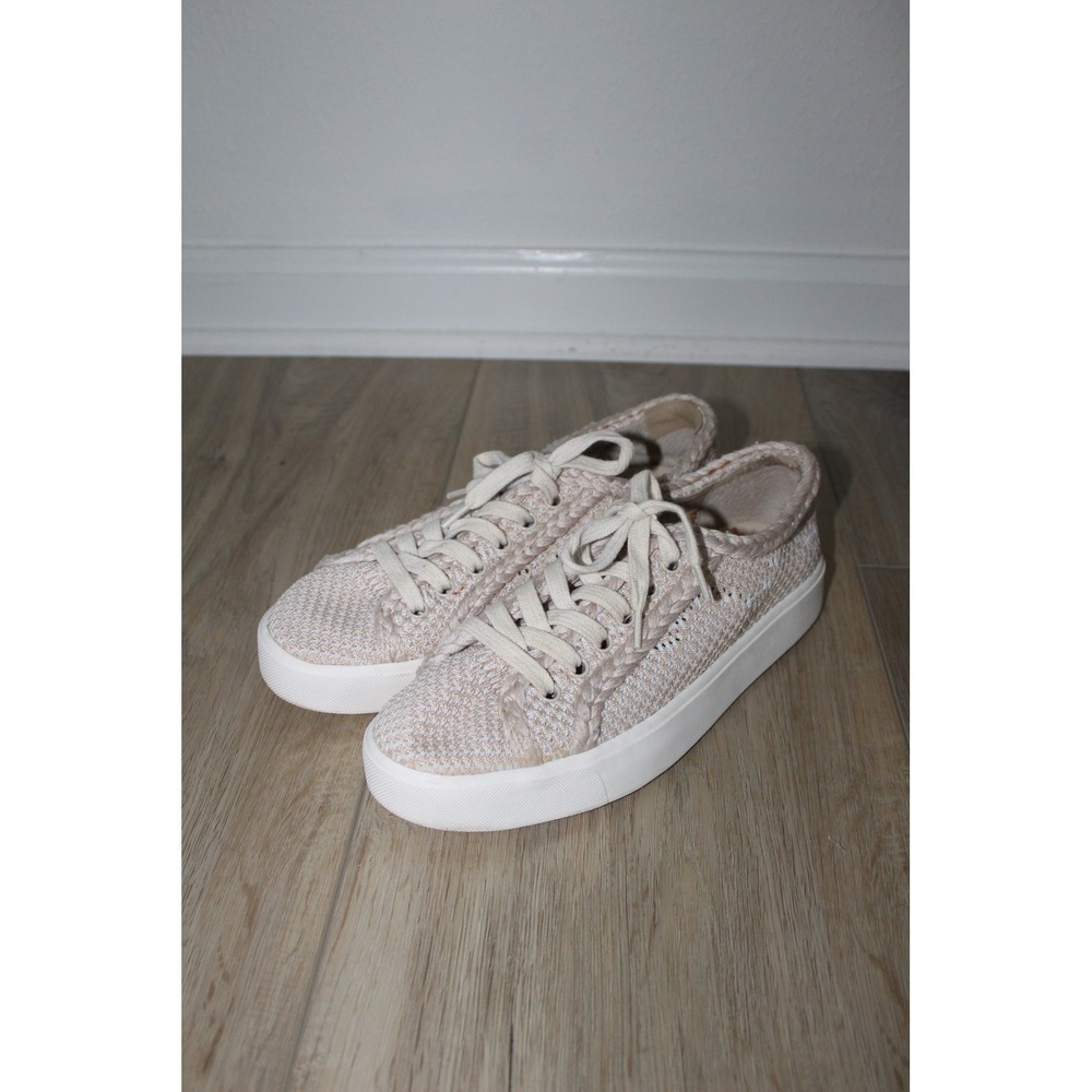 Sam Edelman Women's Oatmeal‎ Knit Woven Low Top Platform Sneakers Size 6.5M
